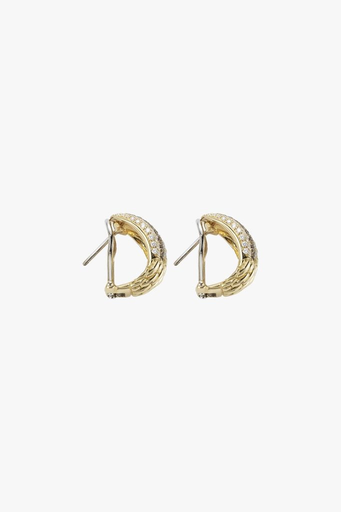 Diamond pave' earrings-8803