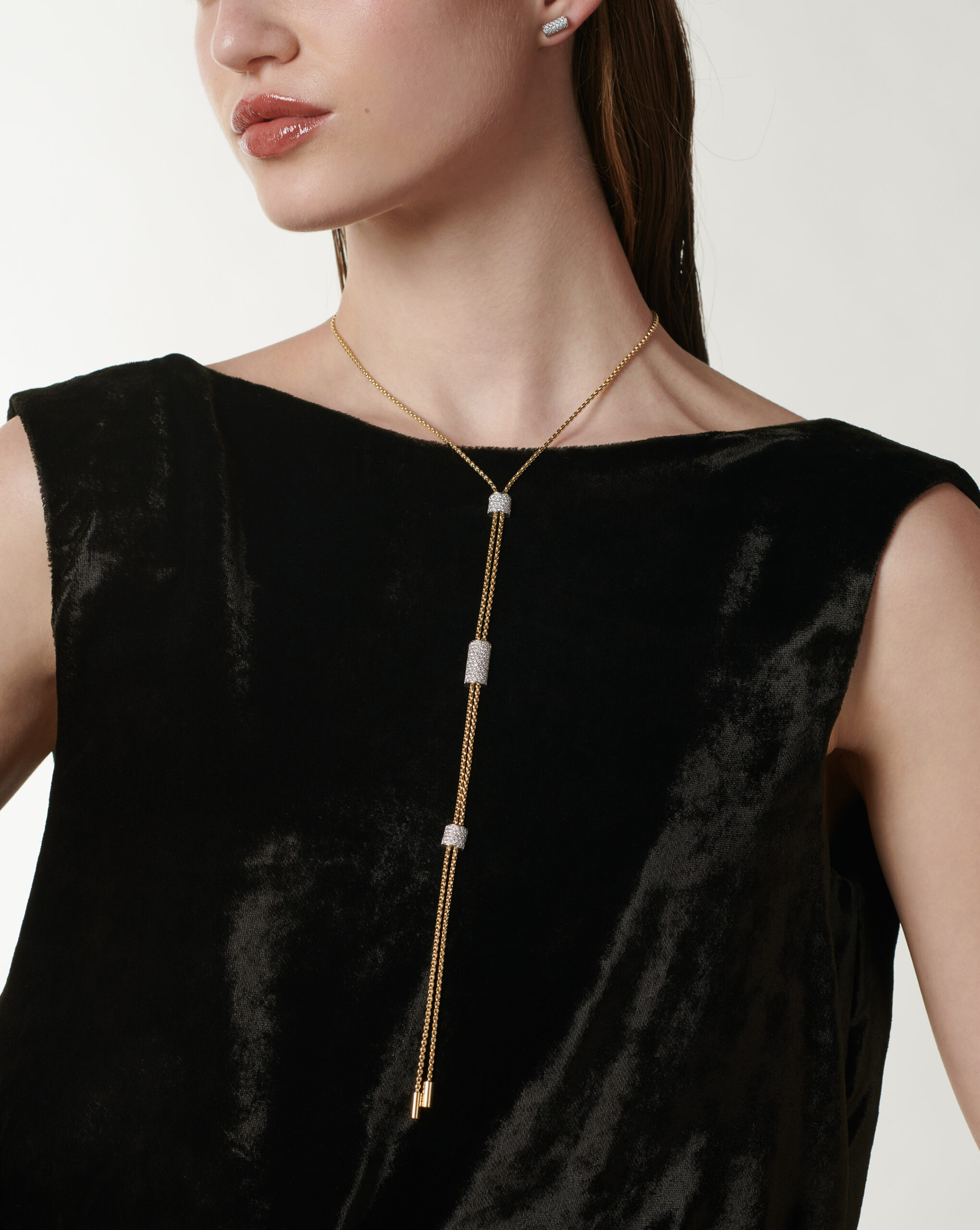 ダイヤモンドパヴェのスライドネックレス - 89603CX_BB - FOPE