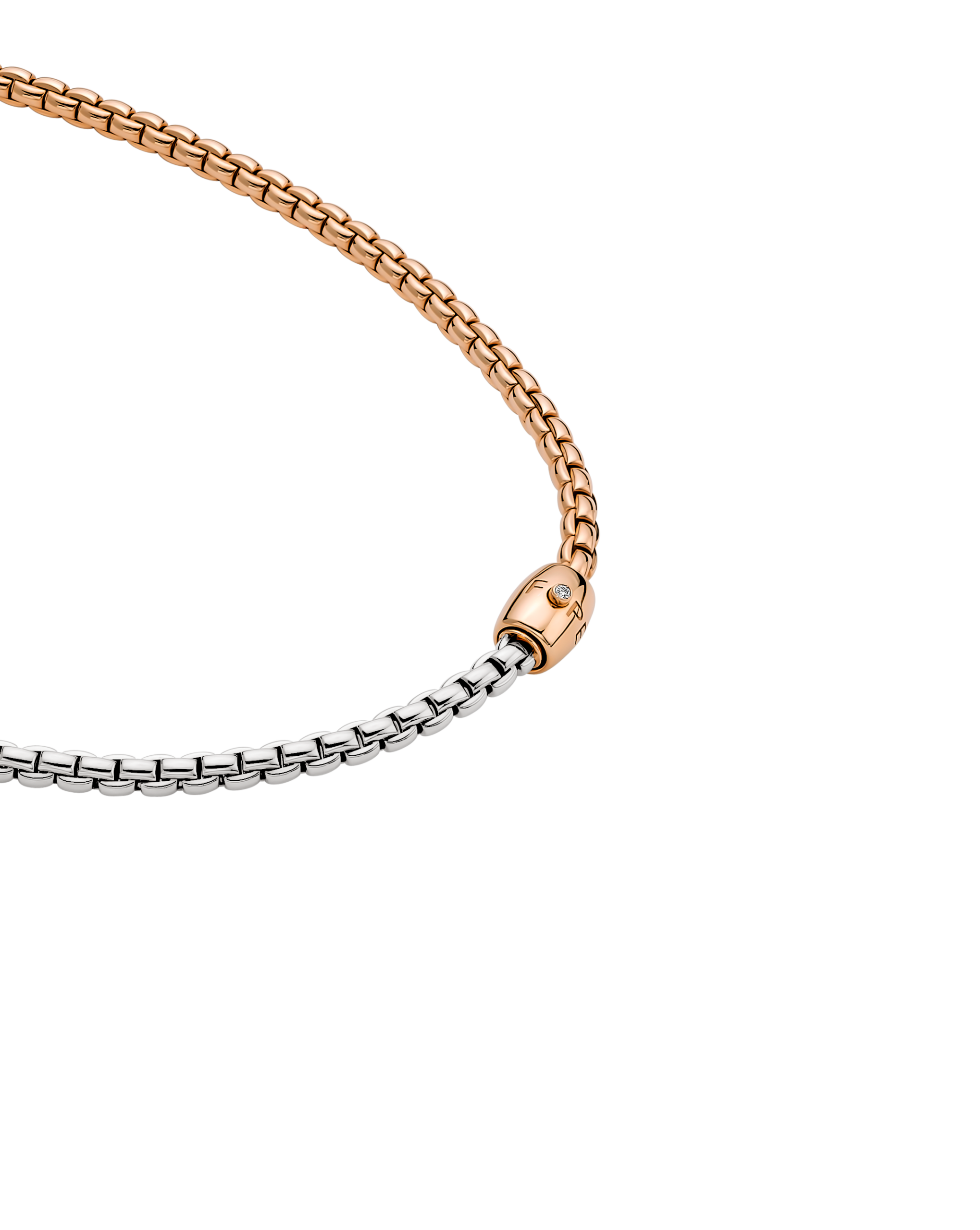 Flex'it Necklace with Bicolour Mesh and Ornamental Clasp